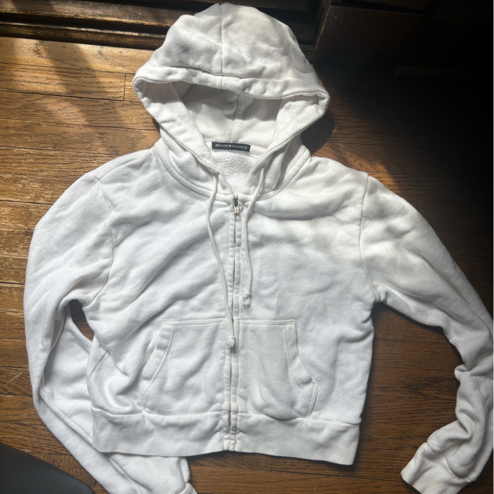 JOHN GALT BRANDY MELVILLE CROPPED WHITE HOODIE
